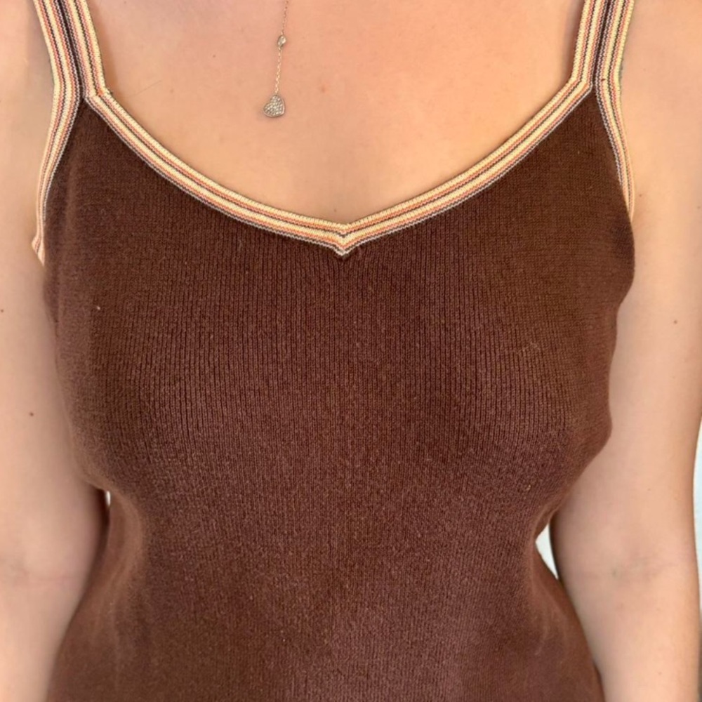 Style & Co. Brown Ribbed Camisole Tank Top
